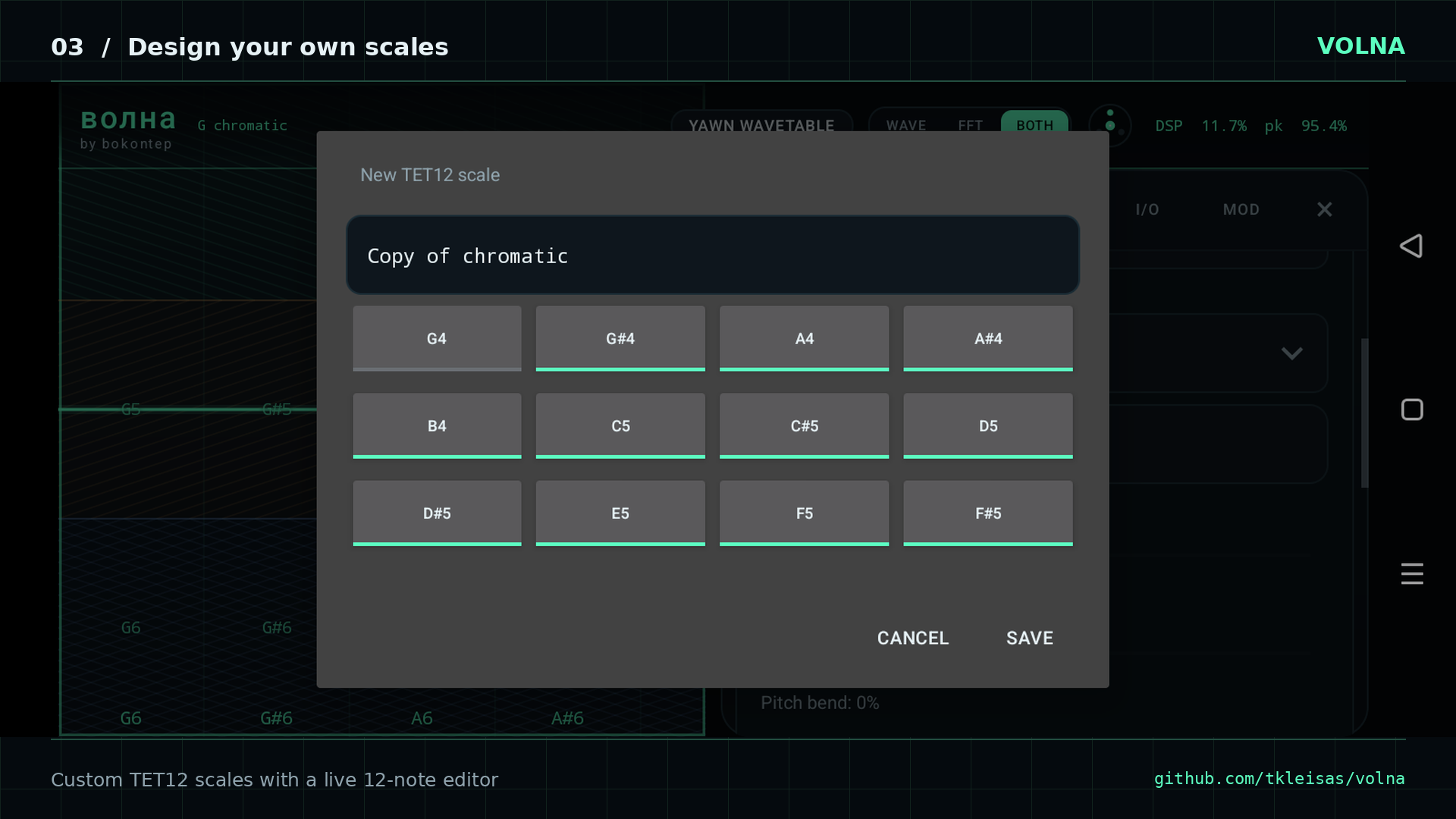 TET12 custom scale editor